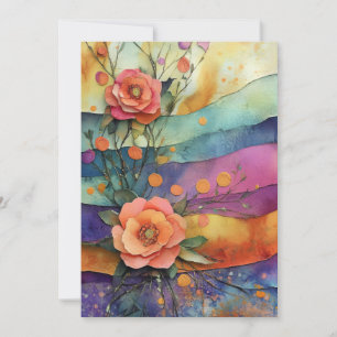 Tarjeta Flores de papel extravagantes y extravagantes salu