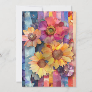 Tarjeta Flores de papel extravagantes y extravagantes salu
