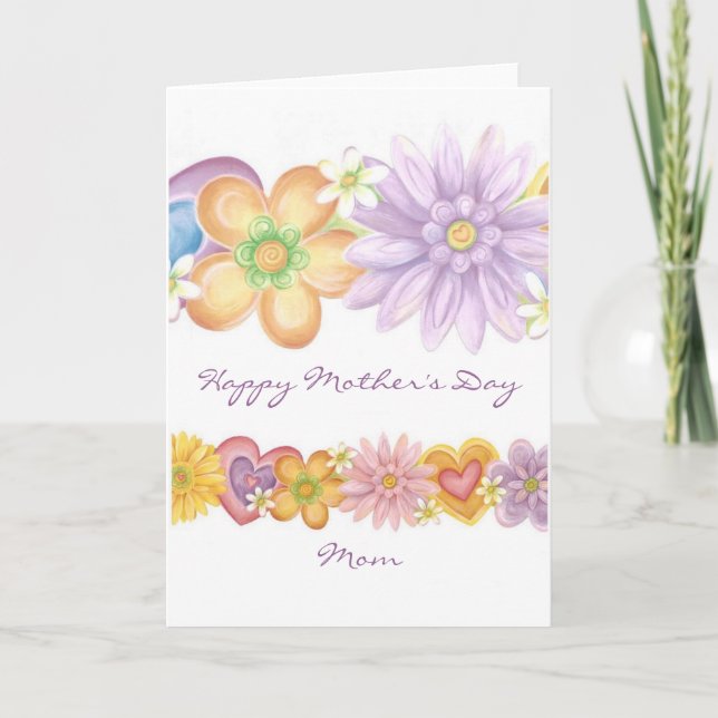 Tarjeta Flores de pasión, feliz día de la madre (Anverso)