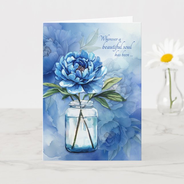 Tarjeta Flores de Peonía Azules de Sincronía Sentimiento S (Planta pequeña)