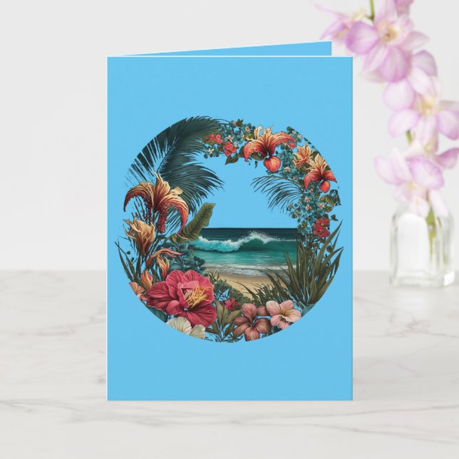 Tarjeta Flores de playa tropical Isla Floral Vida del para (Orquídea)