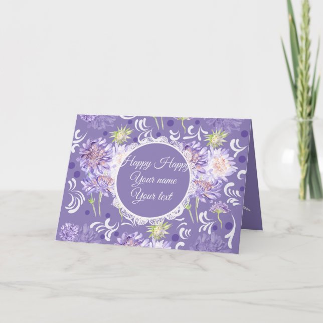 Tarjeta flores de pradera acuarela Patrón (Anverso)