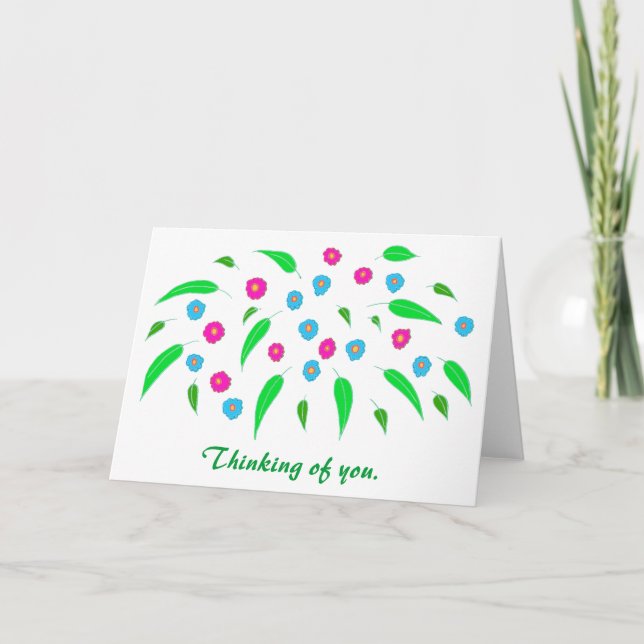 Tarjeta Flores de primavera alegres pensando en tus tarjet (Anverso)