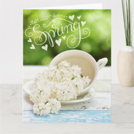 Tarjeta Flores de primavera de Lilacs blanco Stilllife Flo