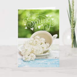 Tarjeta Flores de primavera de Lilacs blanco Stilllife Flo