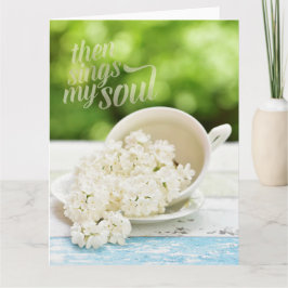 Tarjeta Flores de primavera de Lilacs blanco Stilllife Flo