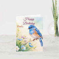 Flores de primavera de pájaro azul personalizadas