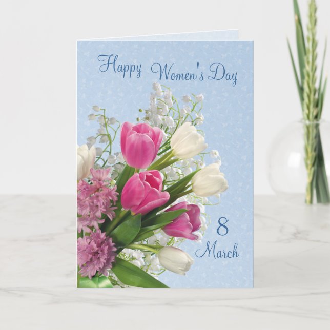 Tarjeta Flores de primavera del Día Internacional de la Mu (Anverso)
