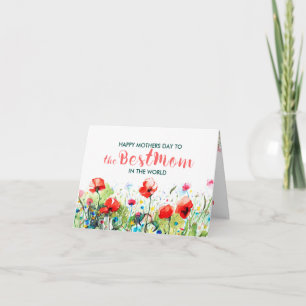 Tarjeta Flores de primavera Feliz Día de la Madre Mejor Te