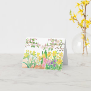 Tarjeta Flores de primavera que irradian alegría por el cu