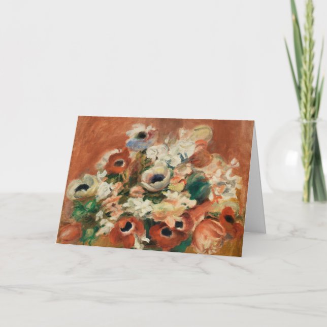 Tarjeta Flores de Renoir Arte Impresionista Pintura (Anverso)