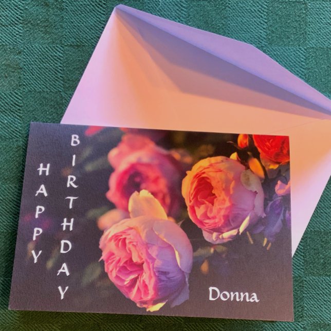 Tarjeta Flores de rosa rosada desde el cumpleaños del jard (Subido por el creador)