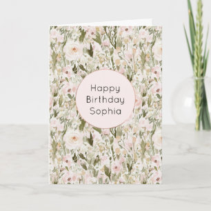Tarjeta Flores de rosa rosadas Pretty Blush