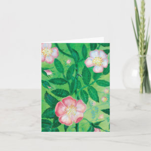 Tarjeta Flores de rosa silvestre rosa secreto jardín