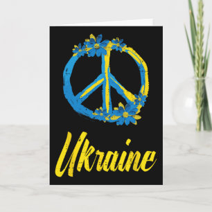Tarjeta Flores de signo de paz de Ucrania Retro ucraniano 