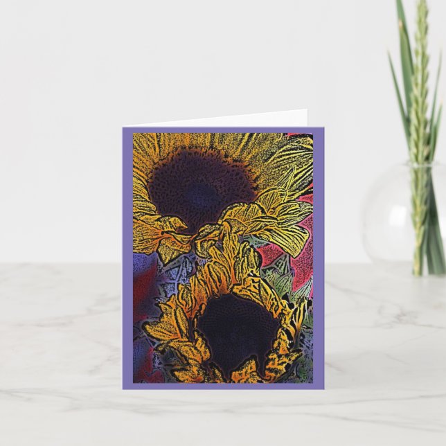 Tarjeta Flores de sol brillantes (Anverso)