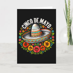 Tarjeta Flores de Sombrero del Cinco de Mayo Fiesta Mexica