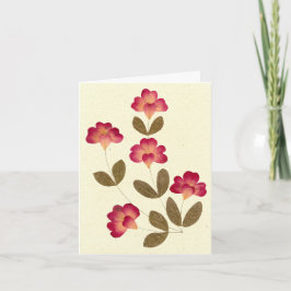 Tarjeta Flores de tubo rosa brillante presionadas
