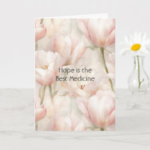 Tarjeta Flores de Tulipán Rosa Rubor La esperanza es la me