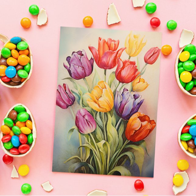 Tarjeta Flores de Tulipanes de Semana Santa (Subido por el creador)