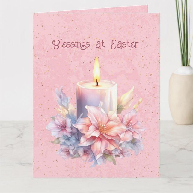 Tarjeta Flores de velas de Pascua (Anverso)