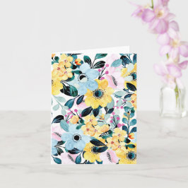 Tarjeta Flores de verano notecard en blanco pastel - Flora
