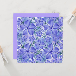 Tarjeta Flores de Vinca Azul Violeta Vinca