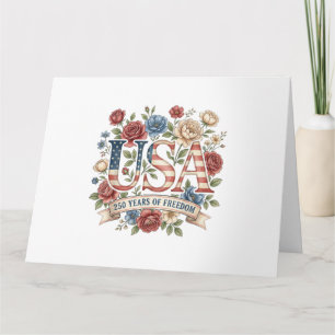 Tarjeta Flores del 250 Aniversario de América EE. UU. 250 