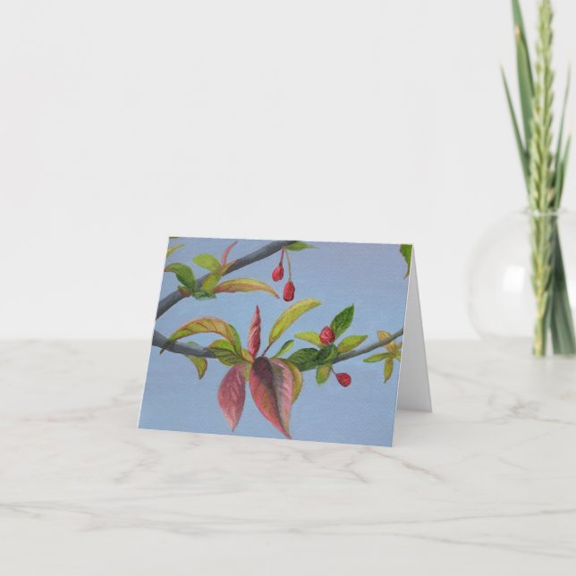 Tarjeta flores del crabapple (Anverso)