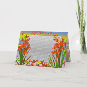 Tarjeta Flores del Día de la Madre Feliz (foto fotograma)
