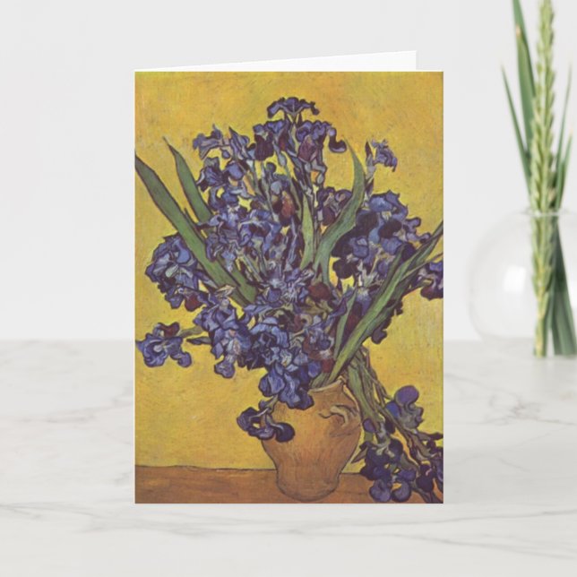 Tarjeta Flores del iris de Vincent Willem Van Gogh (Anverso)