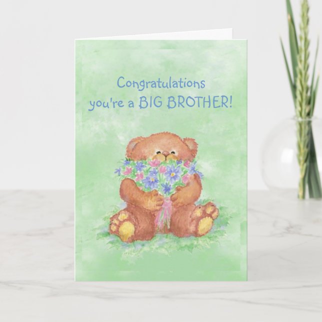 Tarjeta Flores del oso de HERMANO MAYOR FunTeddy de la (Anverso)