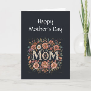 Tarjeta Flores divertidas del Día de la Madre para la mamá