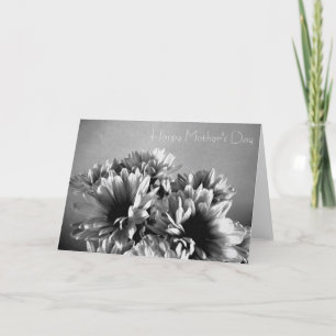 Tarjeta Flores en blanco y negro Día de la Madre