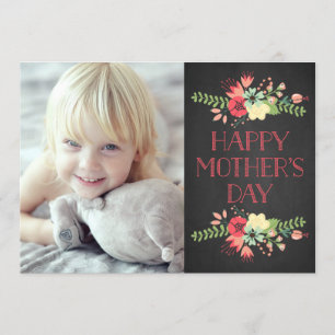Tarjeta Flores en flor   Chalkboard Mother's Day Card