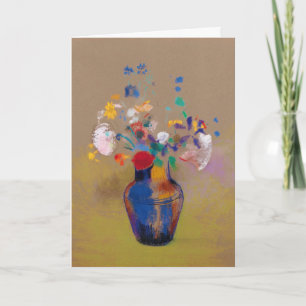 Tarjeta Flores En Fondo Gris