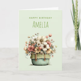 Tarjeta Flores en Macetas Acogedor Estilo Shabby Encantado