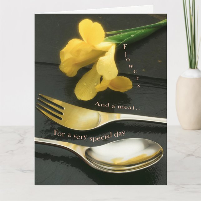 Tarjeta Flores en Pizarra (Anverso)