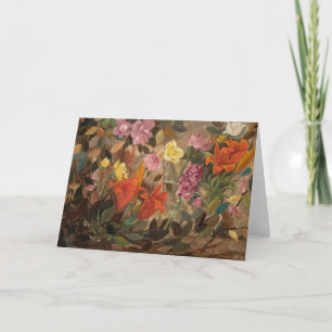 Tarjeta Flores en un jardín   Tadeusz Makowski