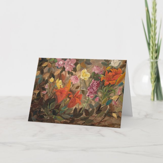 Tarjeta Flores en un jardín | Tadeusz Makowski (Anverso)