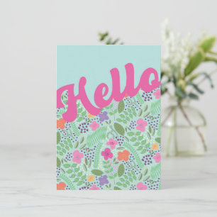 Tarjeta Flores estilizadas Millefleur Hola Pensando en ti