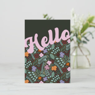 Tarjeta Flores estilizadas Millefleur Hola Pensando en ti