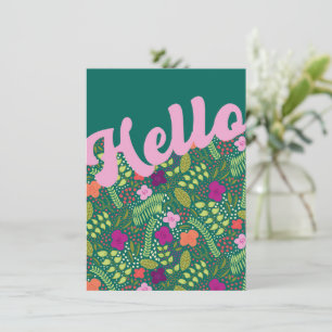 Tarjeta Flores estilizadas Millefleur Hola Pensando en ti