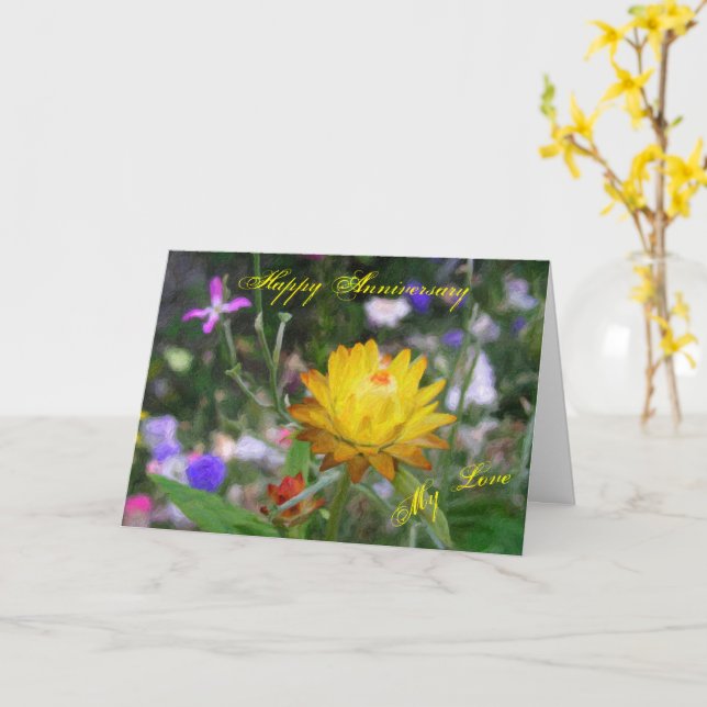 Tarjeta Flores eternas. (flor amarilla)