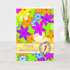 Tarjeta Flores fabulosas 1er aniversario para cónyuge