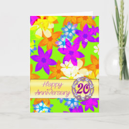 Tarjeta Flores fabulosas 20 aniversario para cónyuge