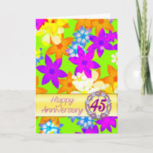 Tarjeta Flores fabulosas 45 aniversario para una pareja