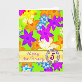 Tarjeta Flores fabulosas 5º aniversario para una pareja