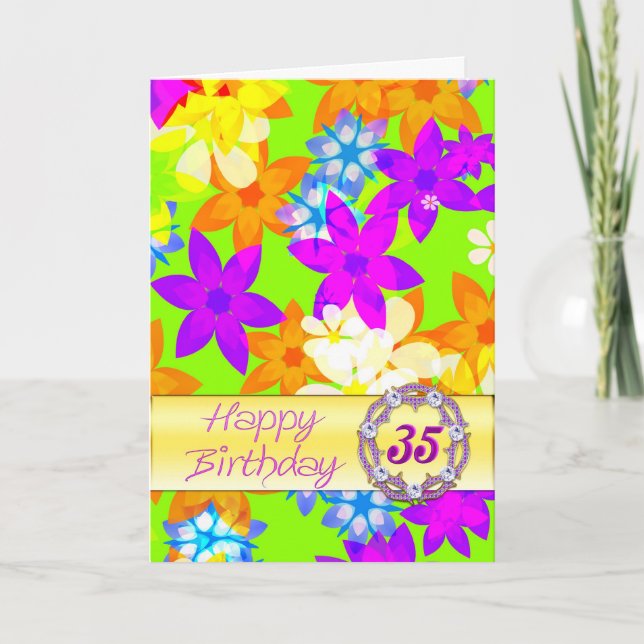 Tarjeta Flores fabulosas por 35 años (Anverso)