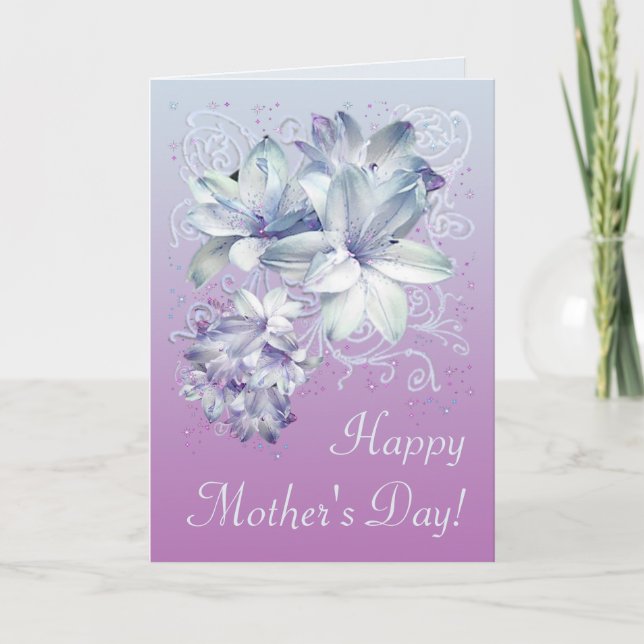 Tarjeta Flores felices del Día de la Madre (Anverso)